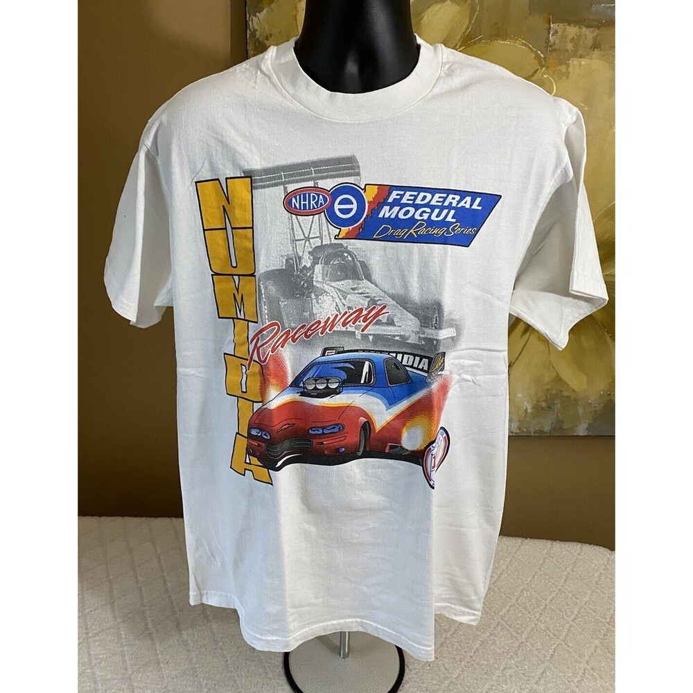 Vintage Numidia Pa Raceway Drag Racing Series NHRA Graphic Shirt Men’s Size L